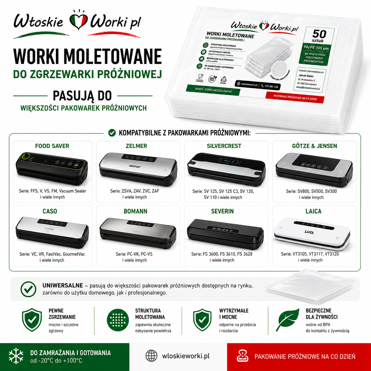 jakie worki moletowane do pakowarki silvercrest