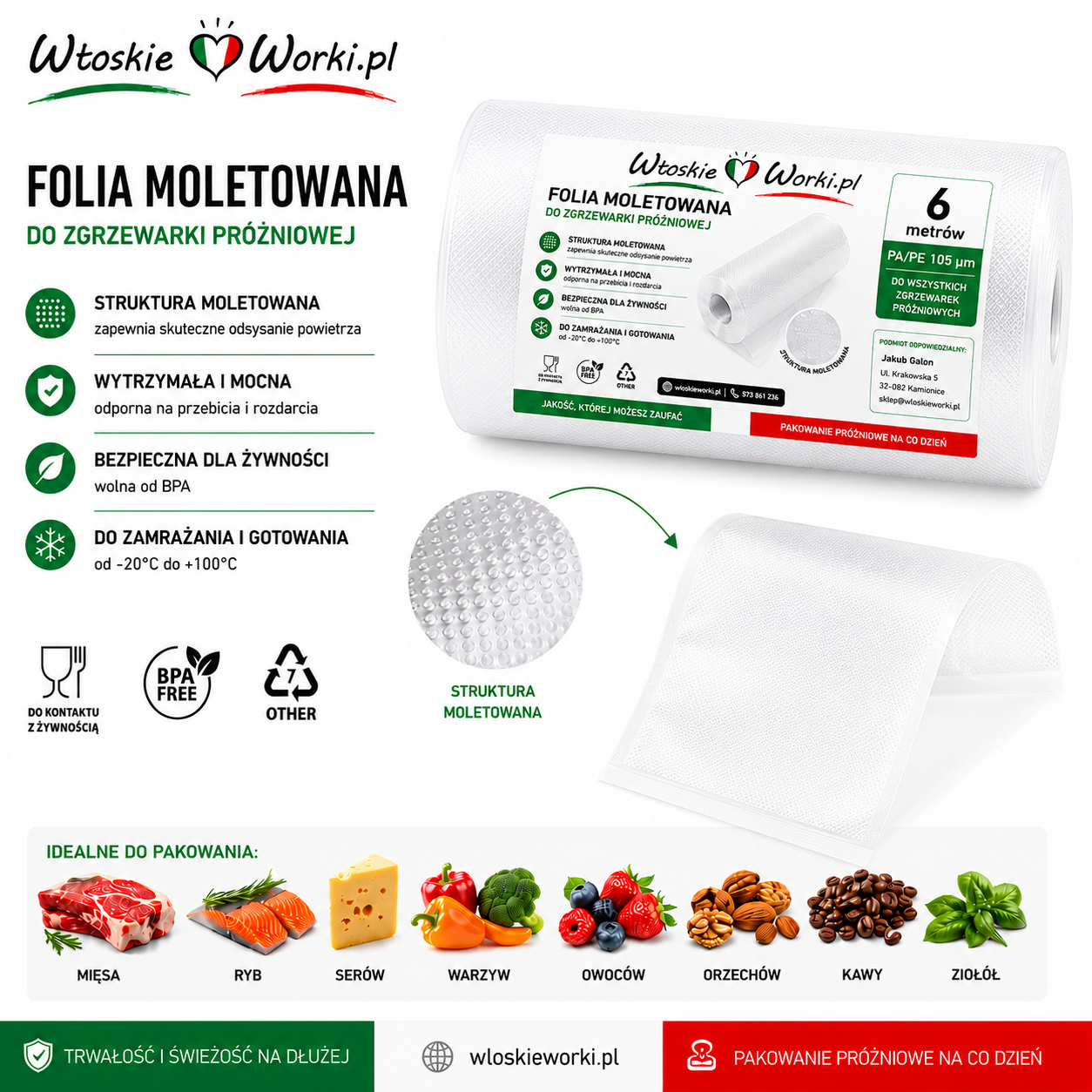 folia moletowana do zgrzewarki prozniowej